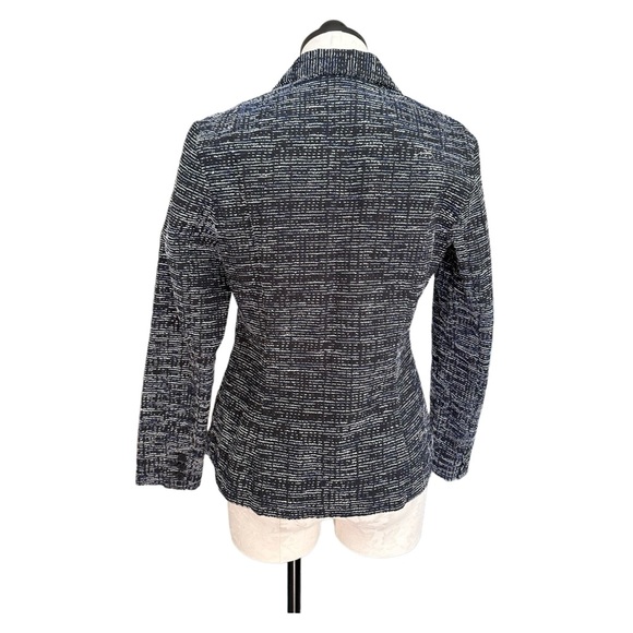 Cabi Navy Tweed Zip Front Jacket Blazer Style 723 Long Sleeve Size 8 - Picture 8 of 16